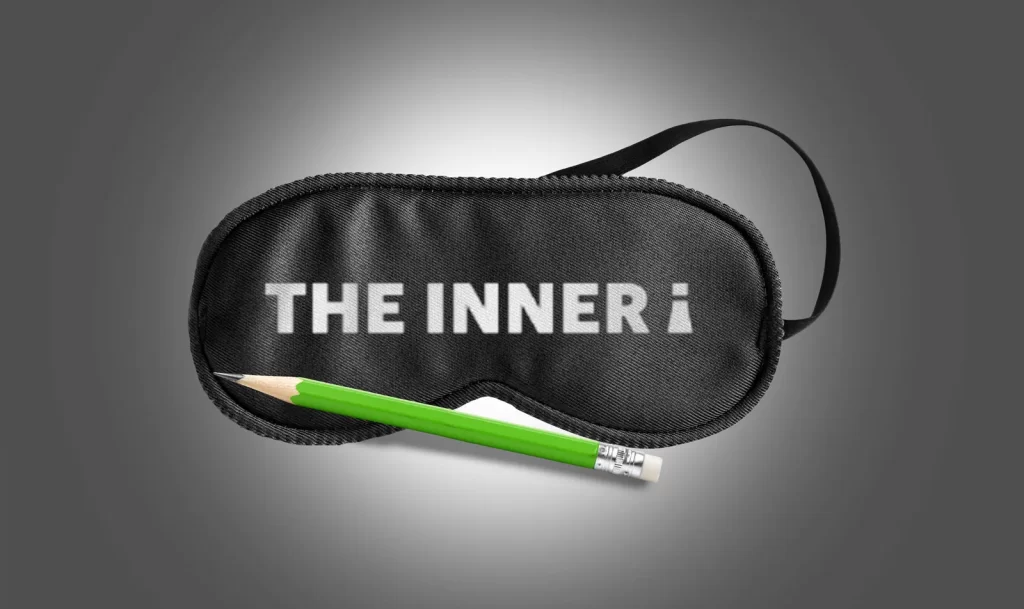 Workshop page for Strategy with Meenu at BIC 3 a black eye mask with a green pencil on top